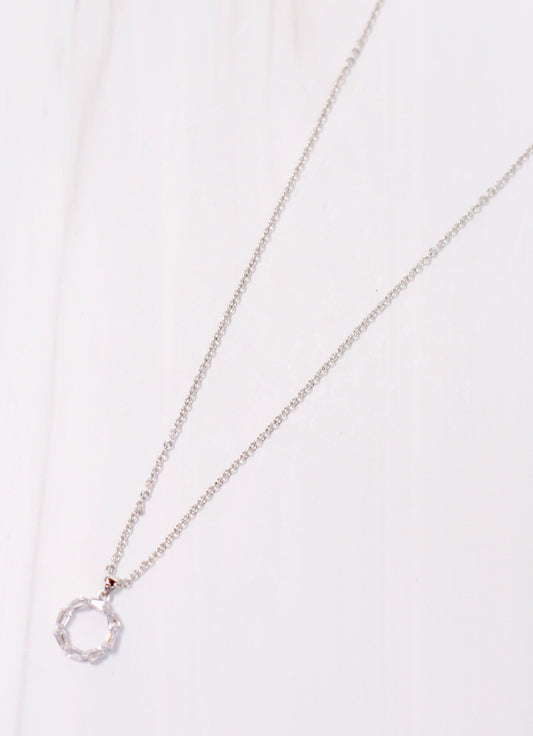 Bastion CZ Circle Necklace SILVER