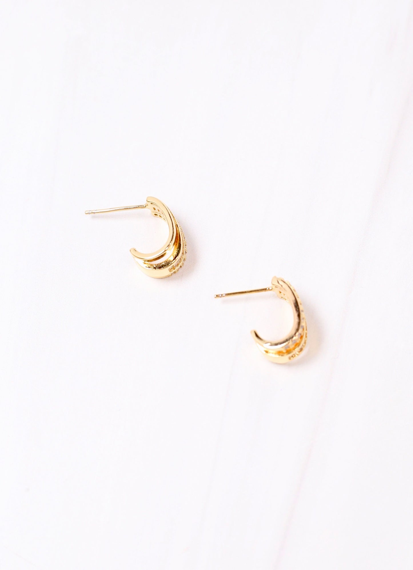 Amico CZ Hoop Earring GOLD