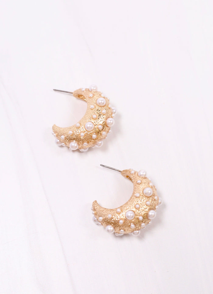 Bree Hoop Earring with Pearls GOLD