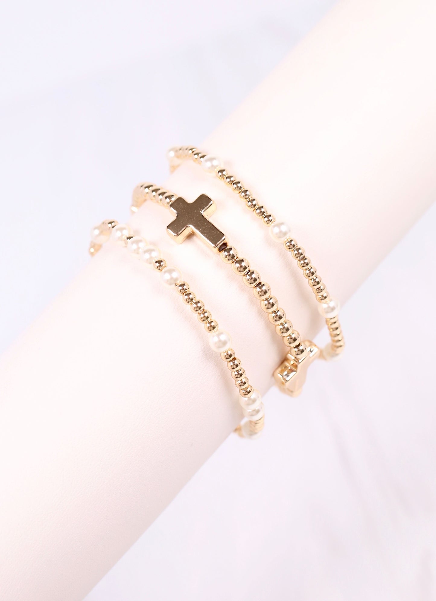 Mena Cross Bracelet Set GOLD