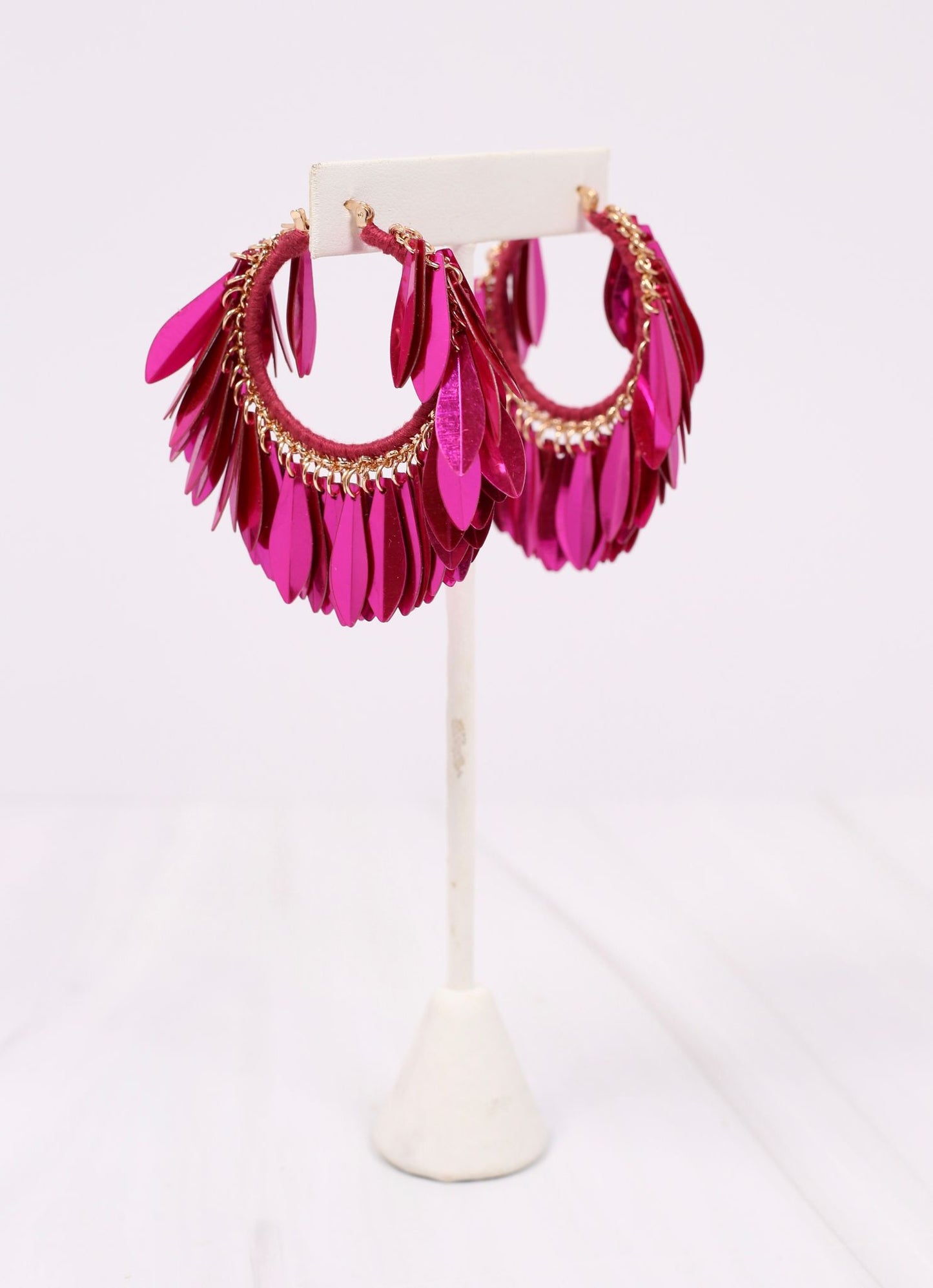 Ramson Sequin Hoop Earring FUCHSIA