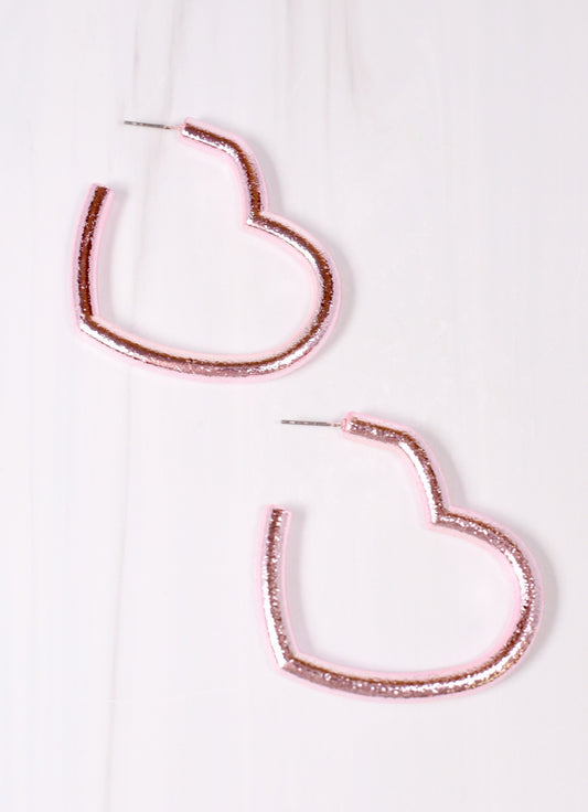 Harland Heart Hoop Earring LIGHT PINK