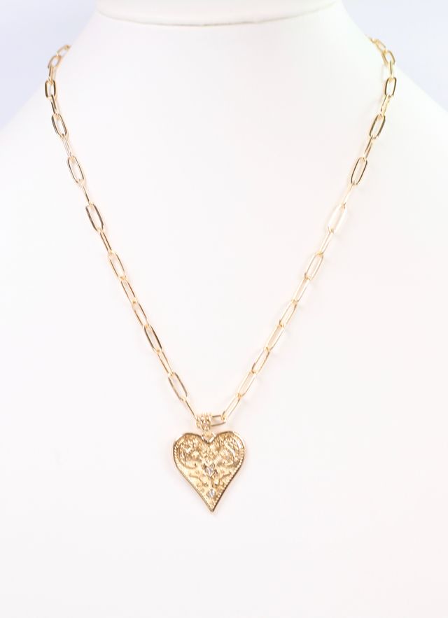 Charlie Heart Necklace Gold