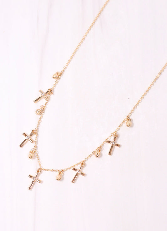 Samara Cross Charm Necklace GOLD