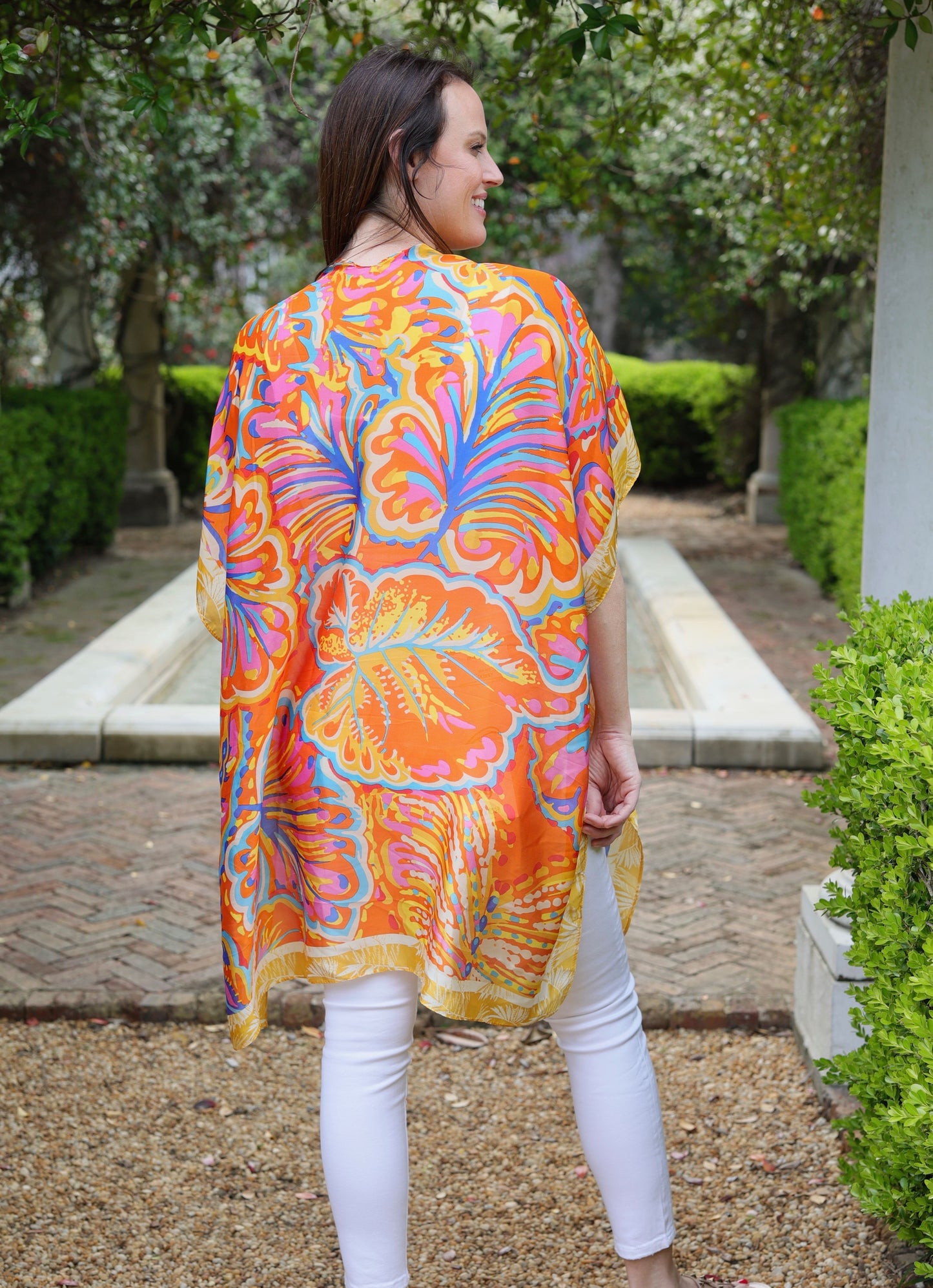 Altonne Printed Kimono Orange