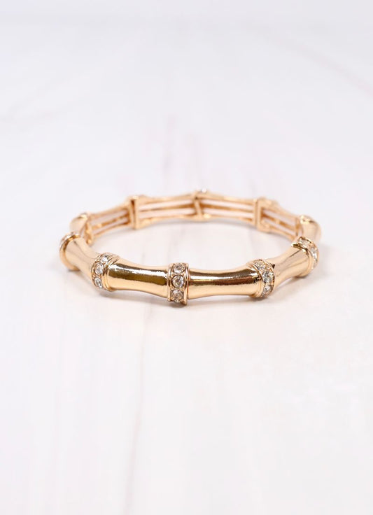 Erwin Stretch Bracelet with CZs Gold