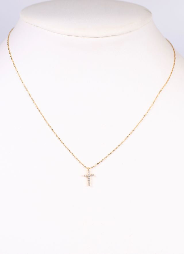 Nouwen CZ Cross Necklace GOLD