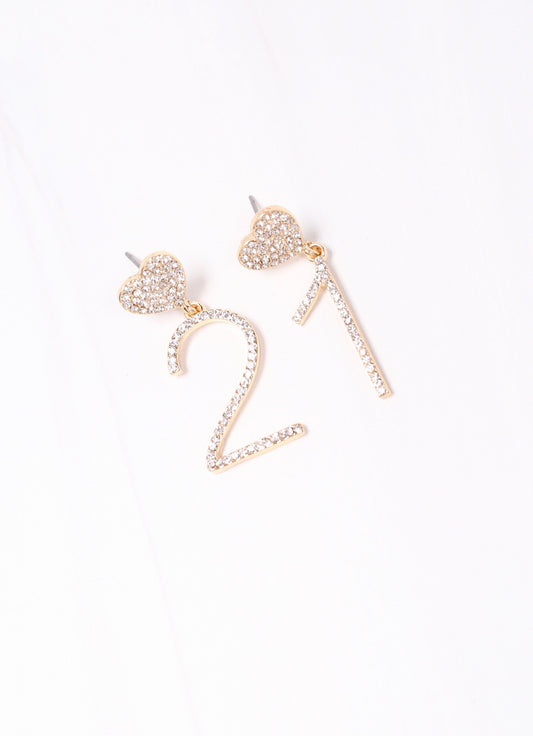 21 CZ Drop Earring Gold