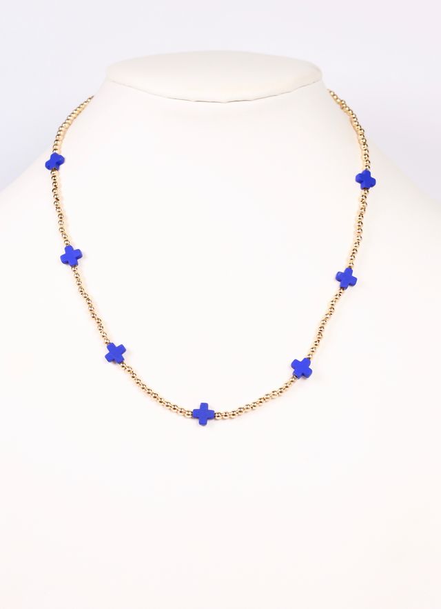 Kathy Necklace with Crosses BLUE