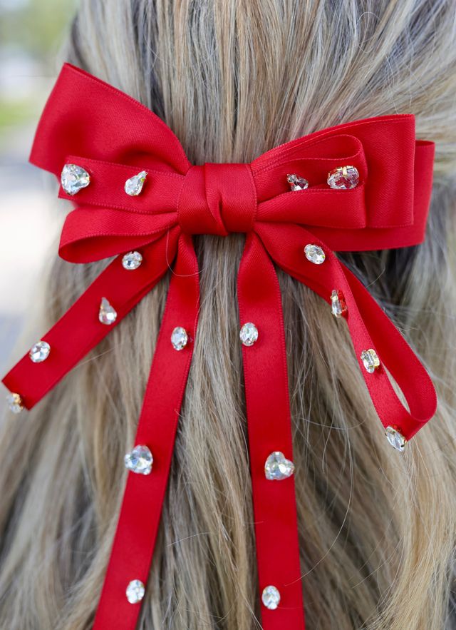 Futrelle CZ Hair Bow RED