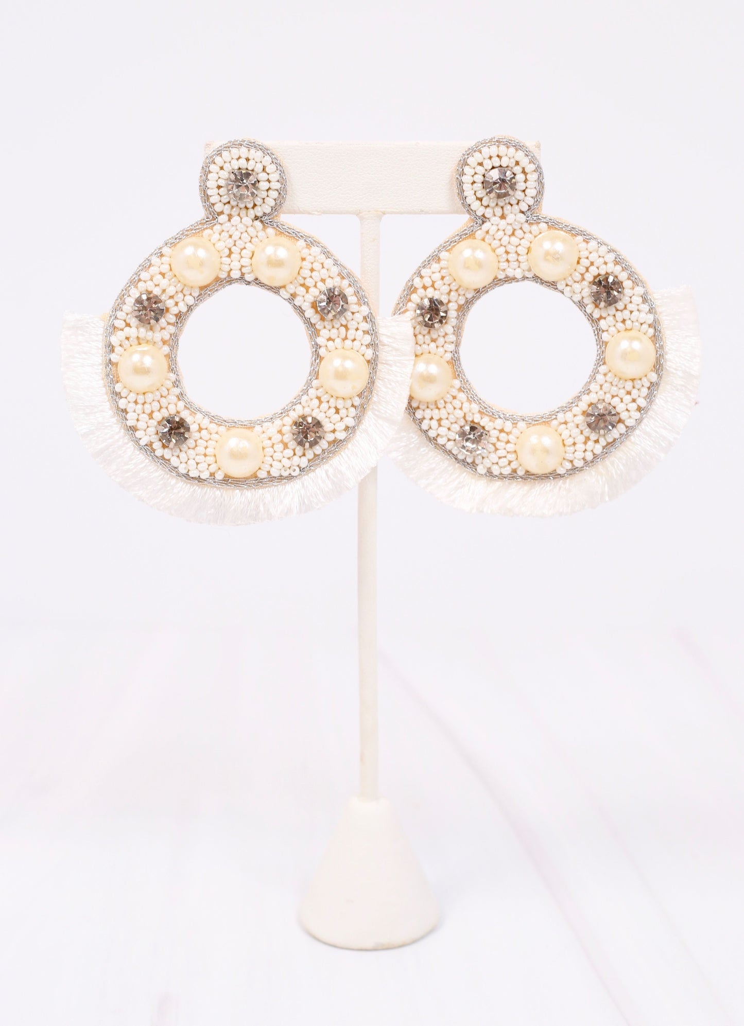 Mercier Embellished Earring Ivory