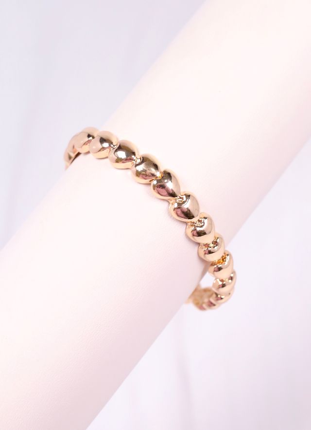 Stacey Heart Stretch Bracelet GOLD