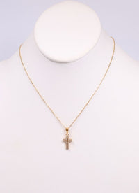Carlynne CZ Cross Necklace GOLD