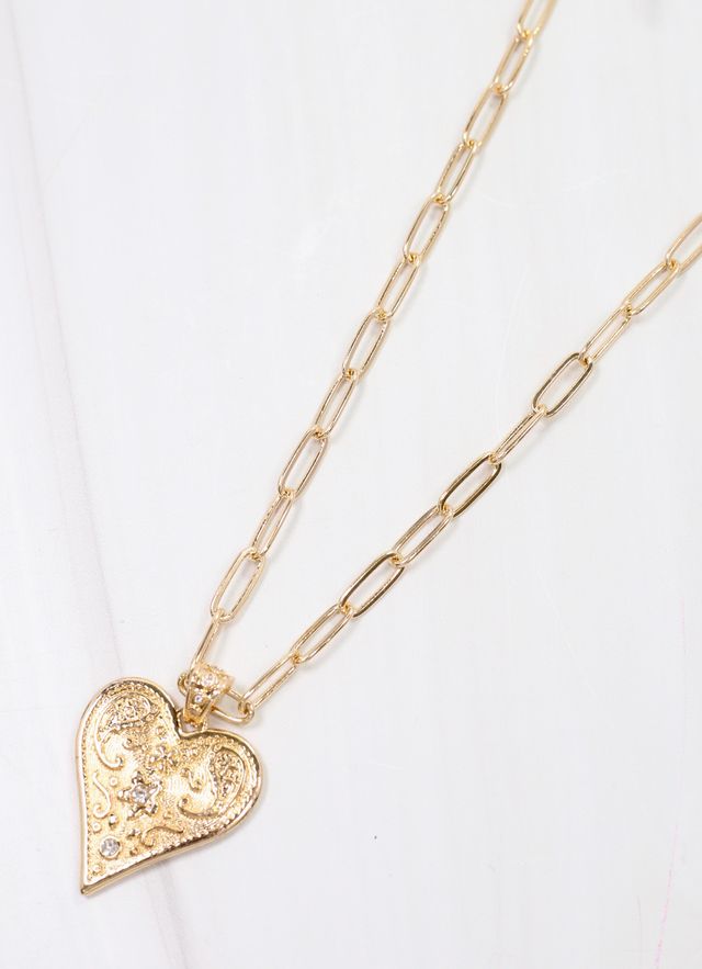 Charlie Heart Necklace Gold