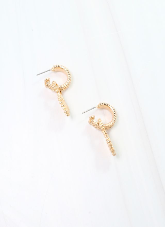 Corbett Clover Hoop Earring Gold