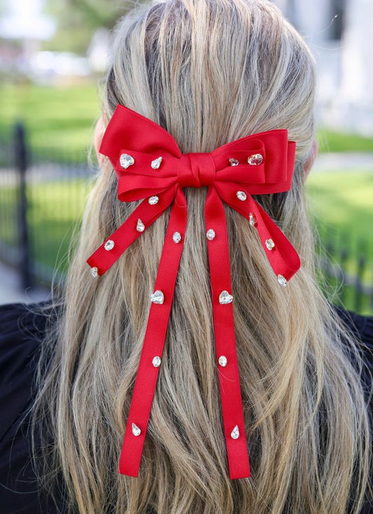 Futrelle CZ Hair Bow RED