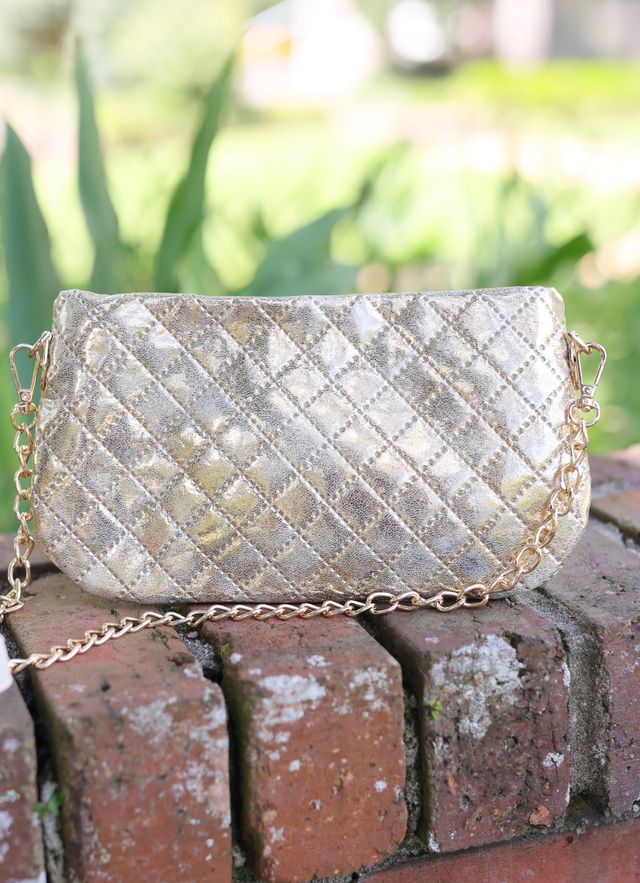 Livi Quilted Crossbody Champagne Pop