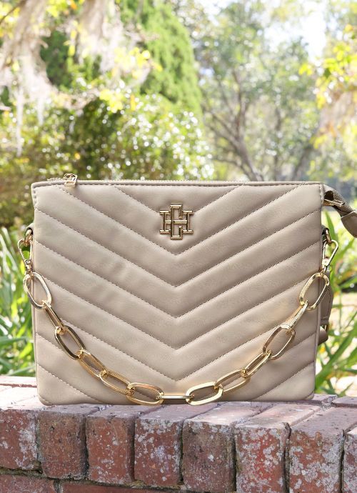 Ariana Crossbody Nude V Quilted