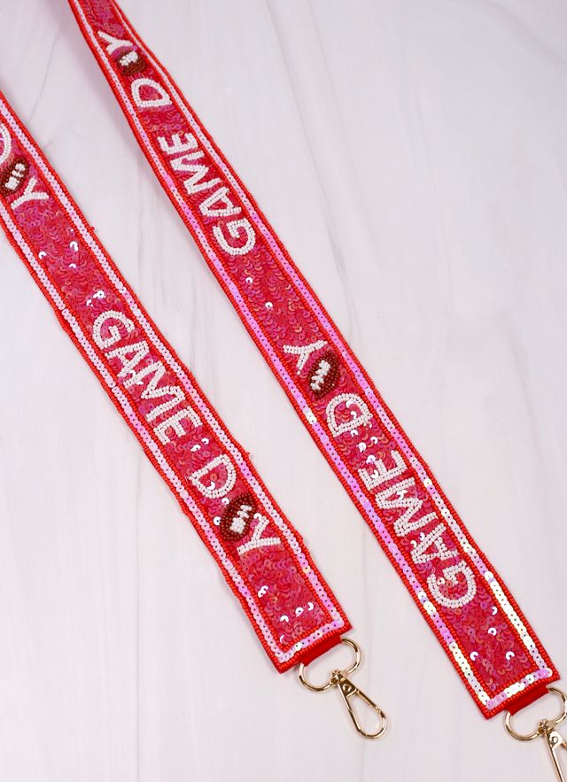 Game Day Sequin Strap RED