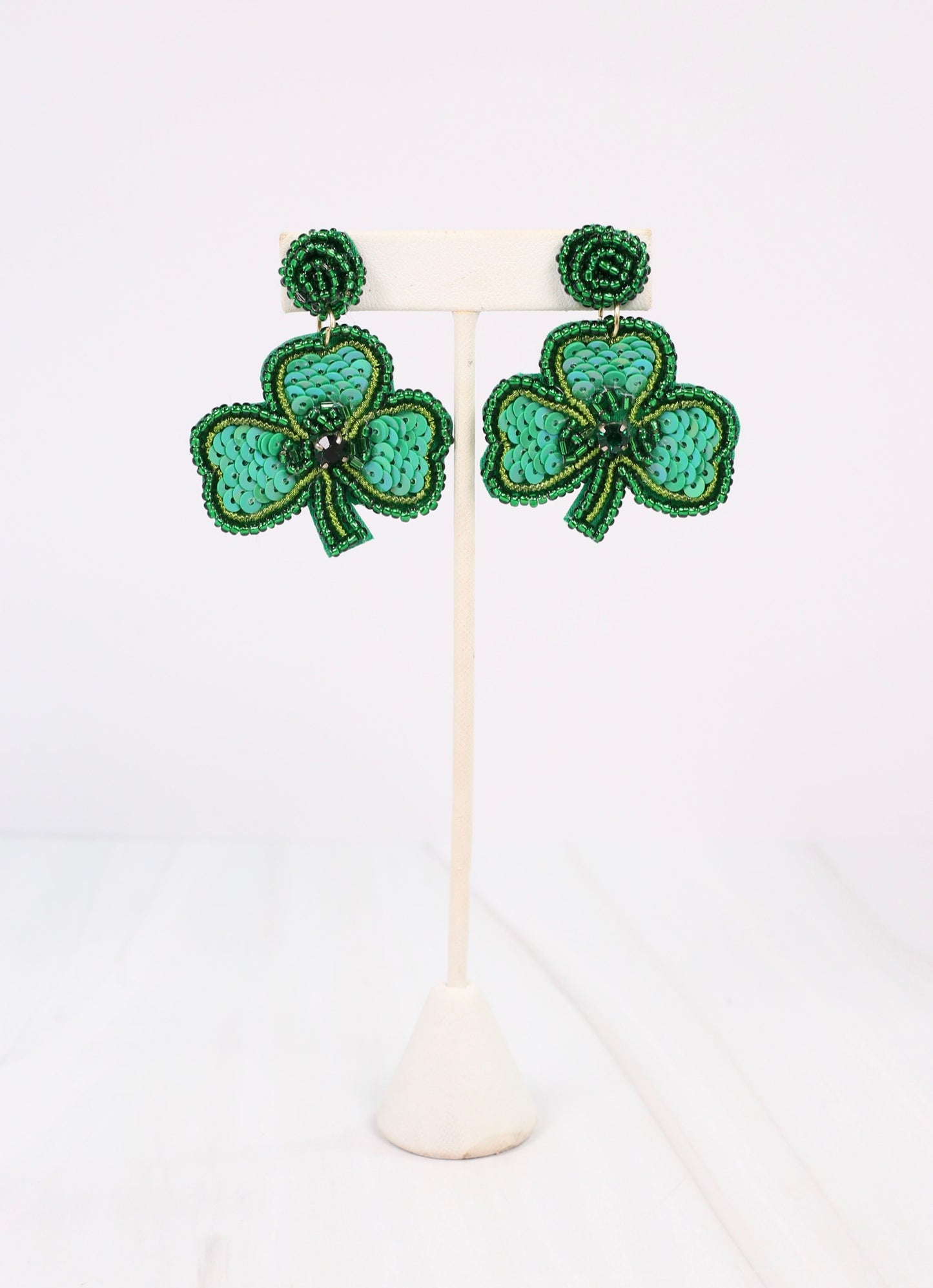 Luck o the Irish Shamrock Earring GREEN