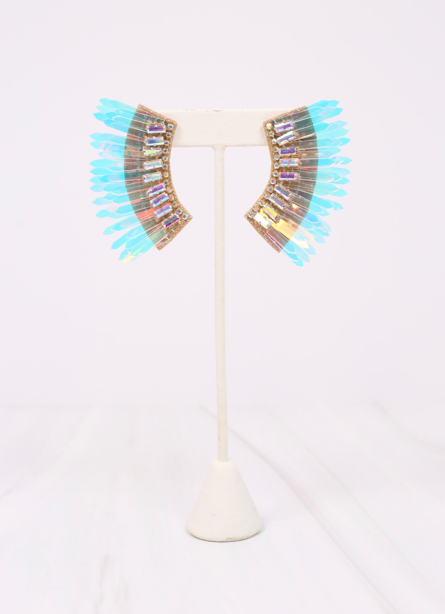 Merci Embellished Fan Earring OPAL