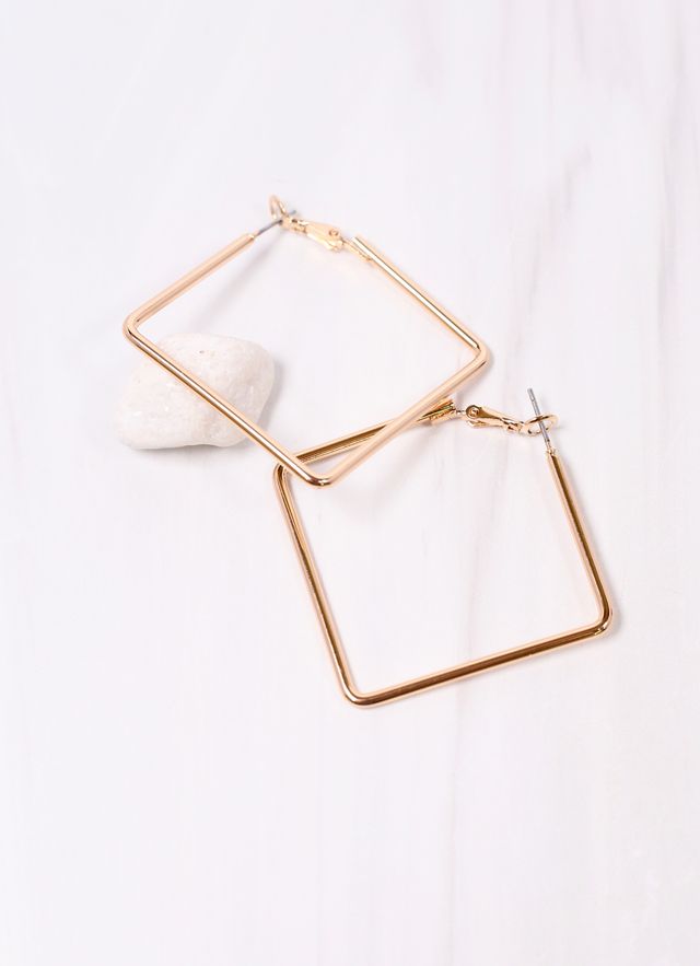 Wilder Square Hoop Earring Gold