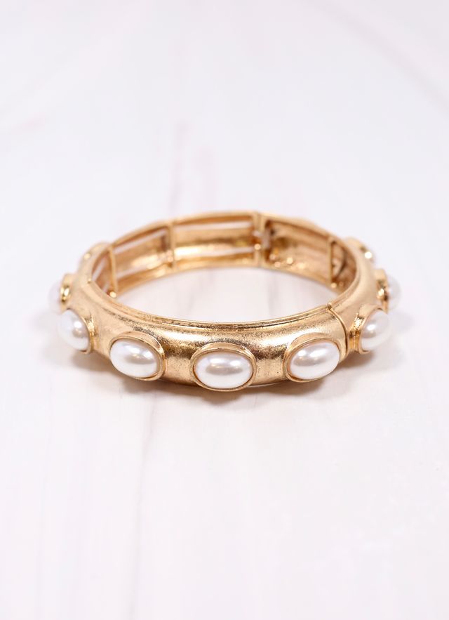 Harriette Pearl Bracelet Gold