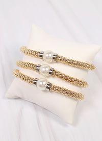 Broadway Bracelet Set with Pearls GOLD