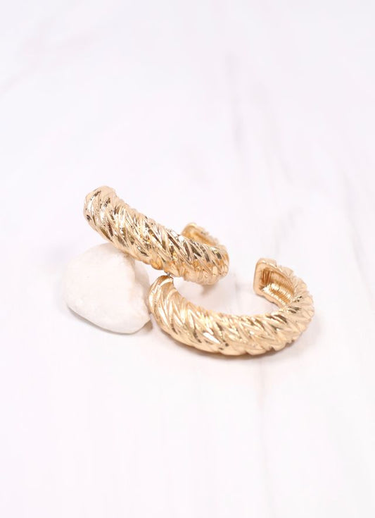 Benoit Textured Hoop Earring GOLD