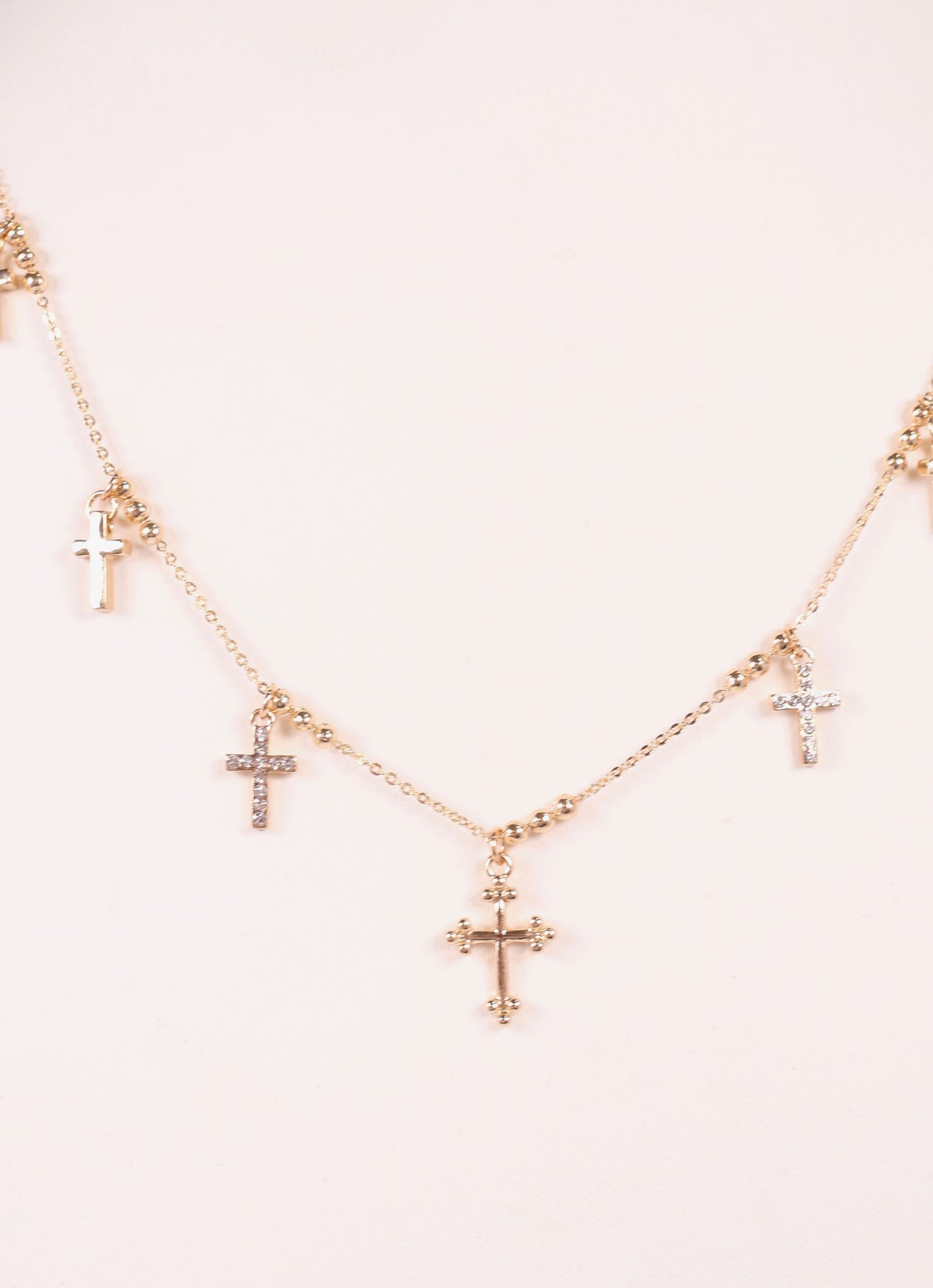 Truesdell Cross Charm Necklace GOLD