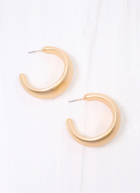 Ridgeway Hoop Earring MATTE GOLD