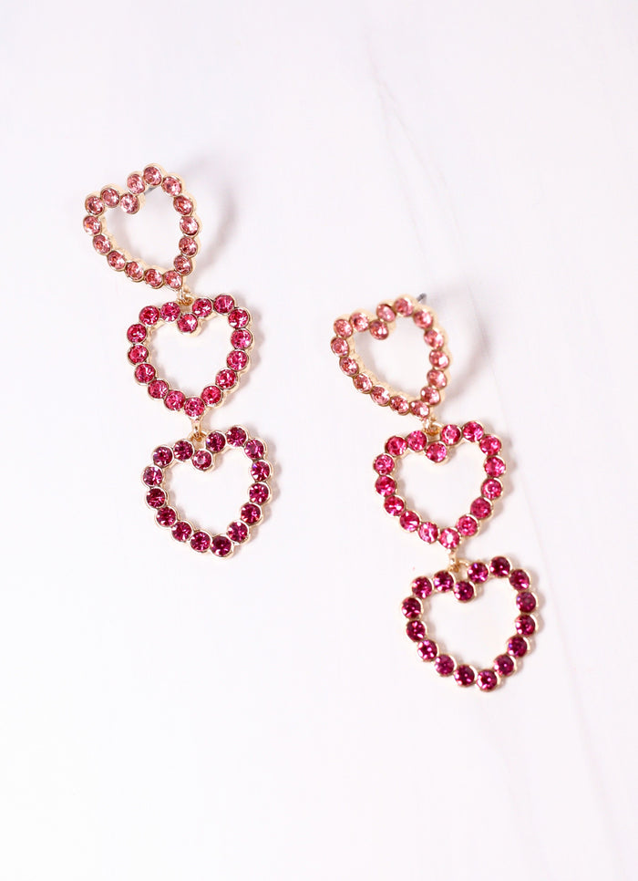 Forever Yours CZ Heart Earring PINK MULTI