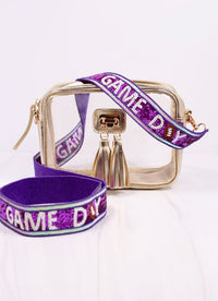 Game Day Sequin Strap PURPLE WHITE