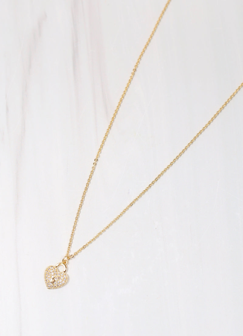 Maria CZ Heart Necklace GOLD
