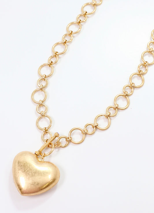 Dwayne Heart Necklace WORN GOLD