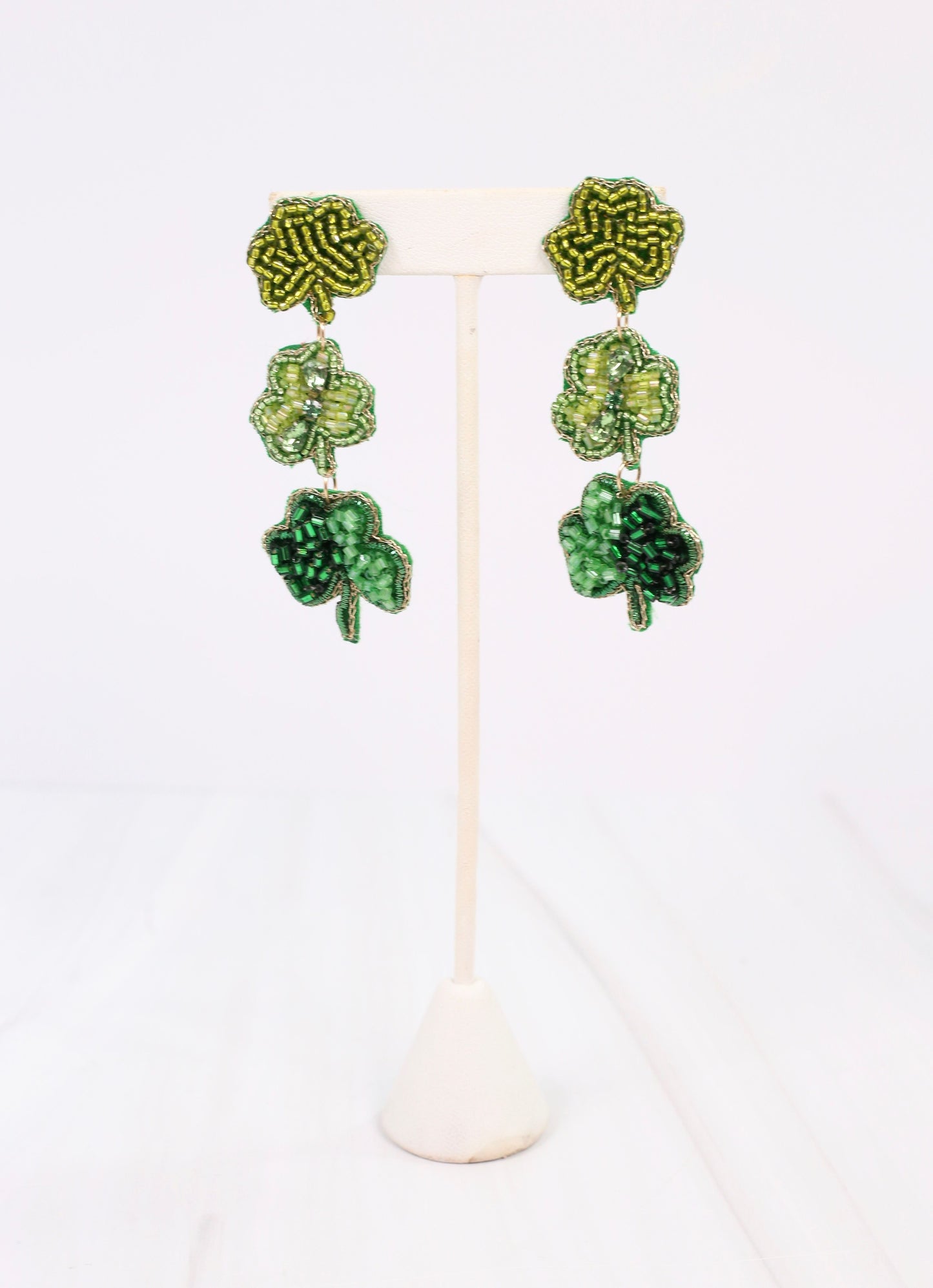 Celtic Shamrock Drop Earring GREEN