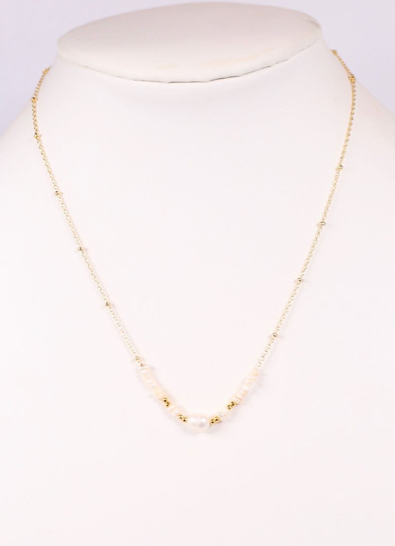 Jobee Pearl Necklace GOLD