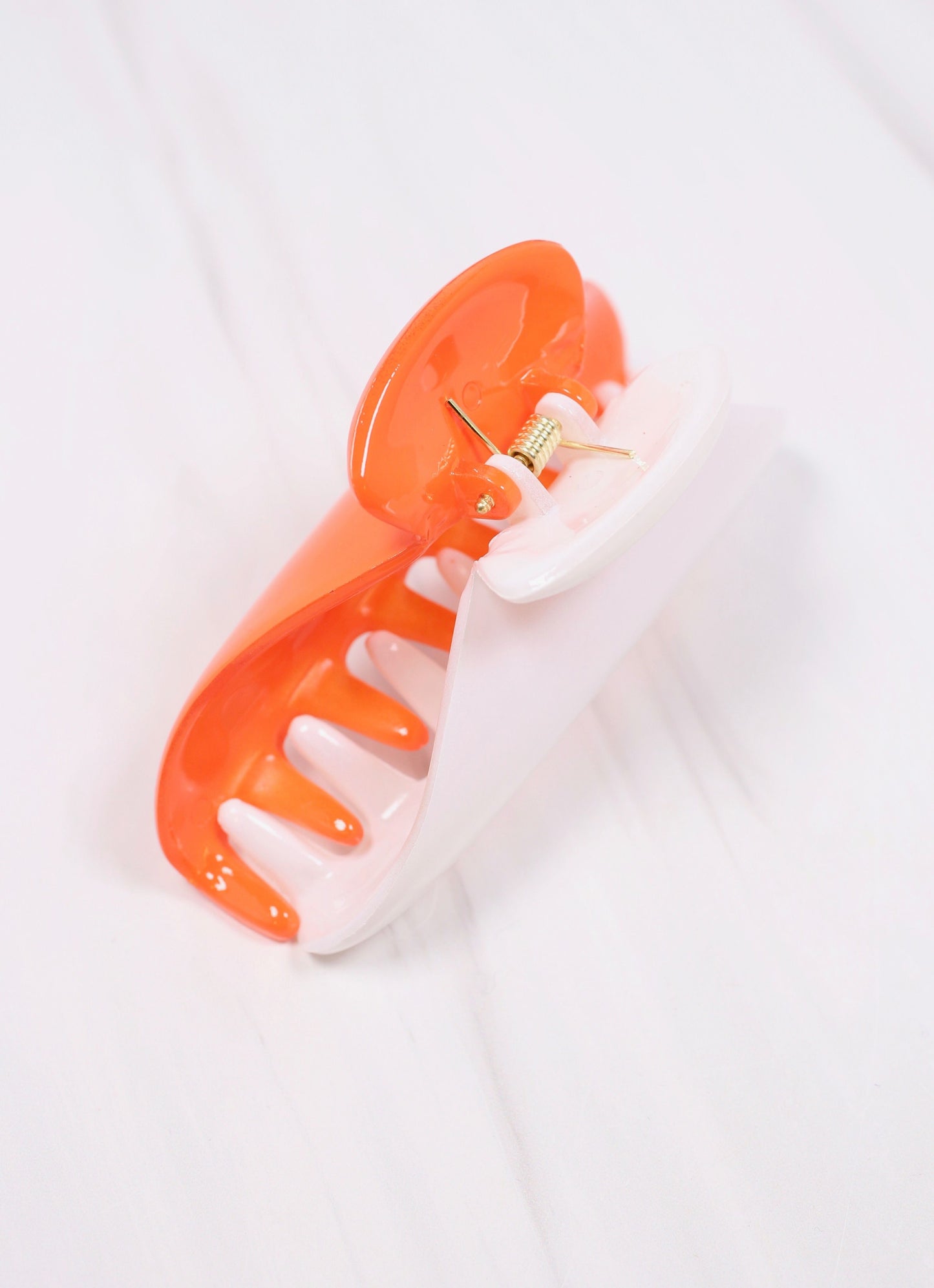 Mason Two Tone Hair Clip ORANGE WHITE