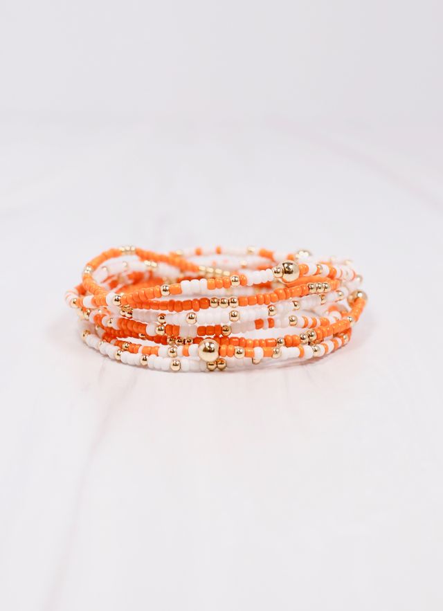 Karnes Bracelet Set ORANGE WHITE