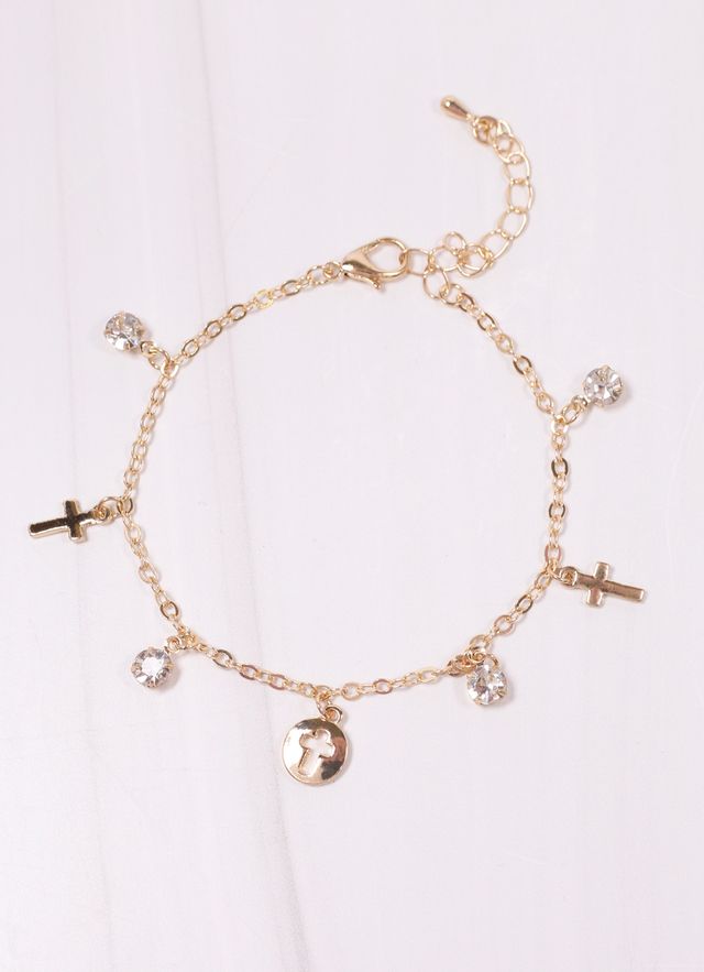 Joana Cross Charm Bracelet GOLD