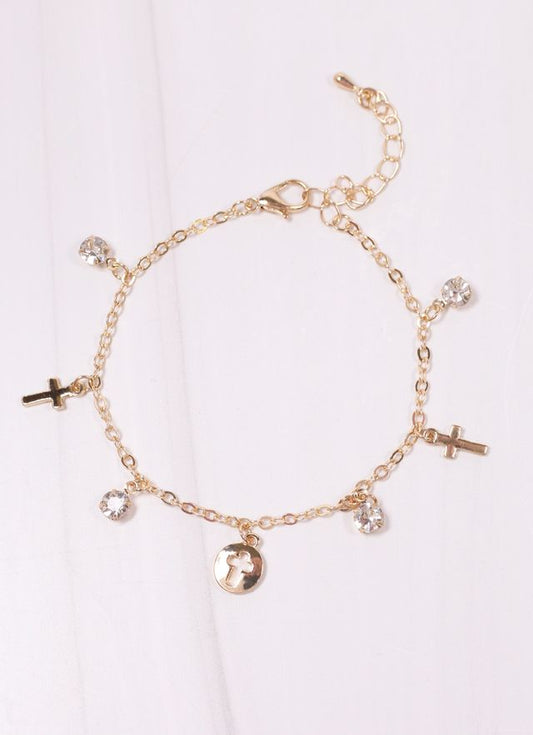 Joana Cross Charm Bracelet GOLD