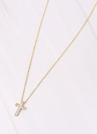 Saint CZ Cross Necklace GOLD