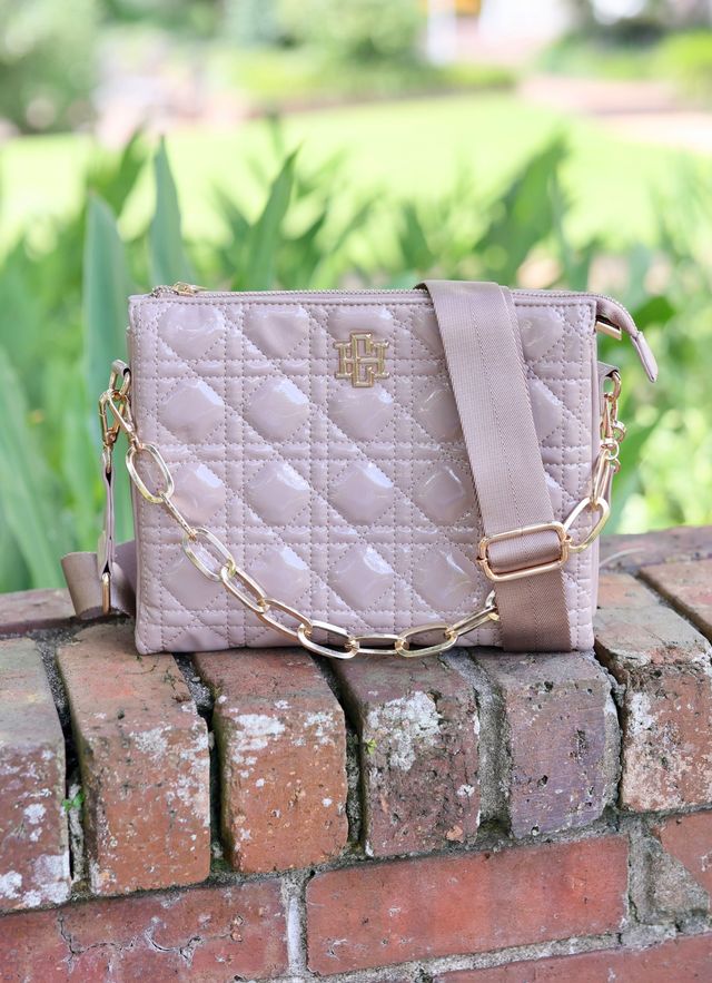 Ariana Crossbody Taupe Patent LQ