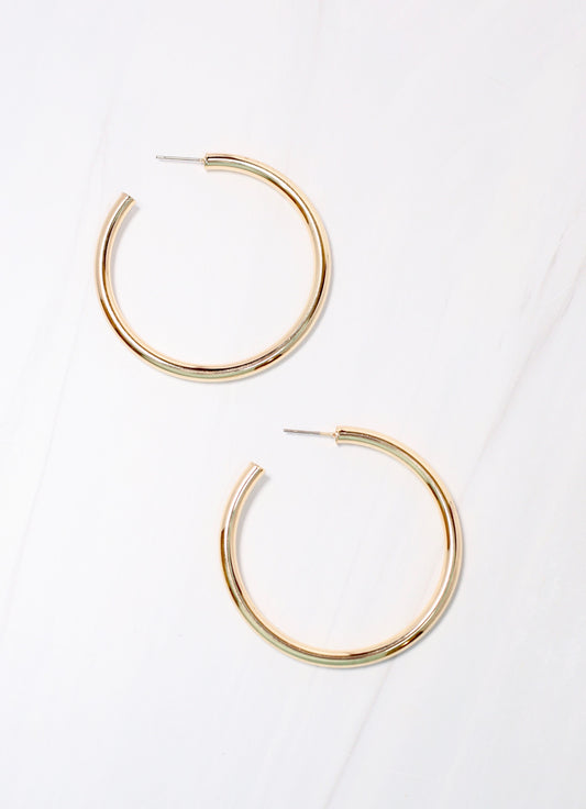 Arden Satin Hoop Earring Gold