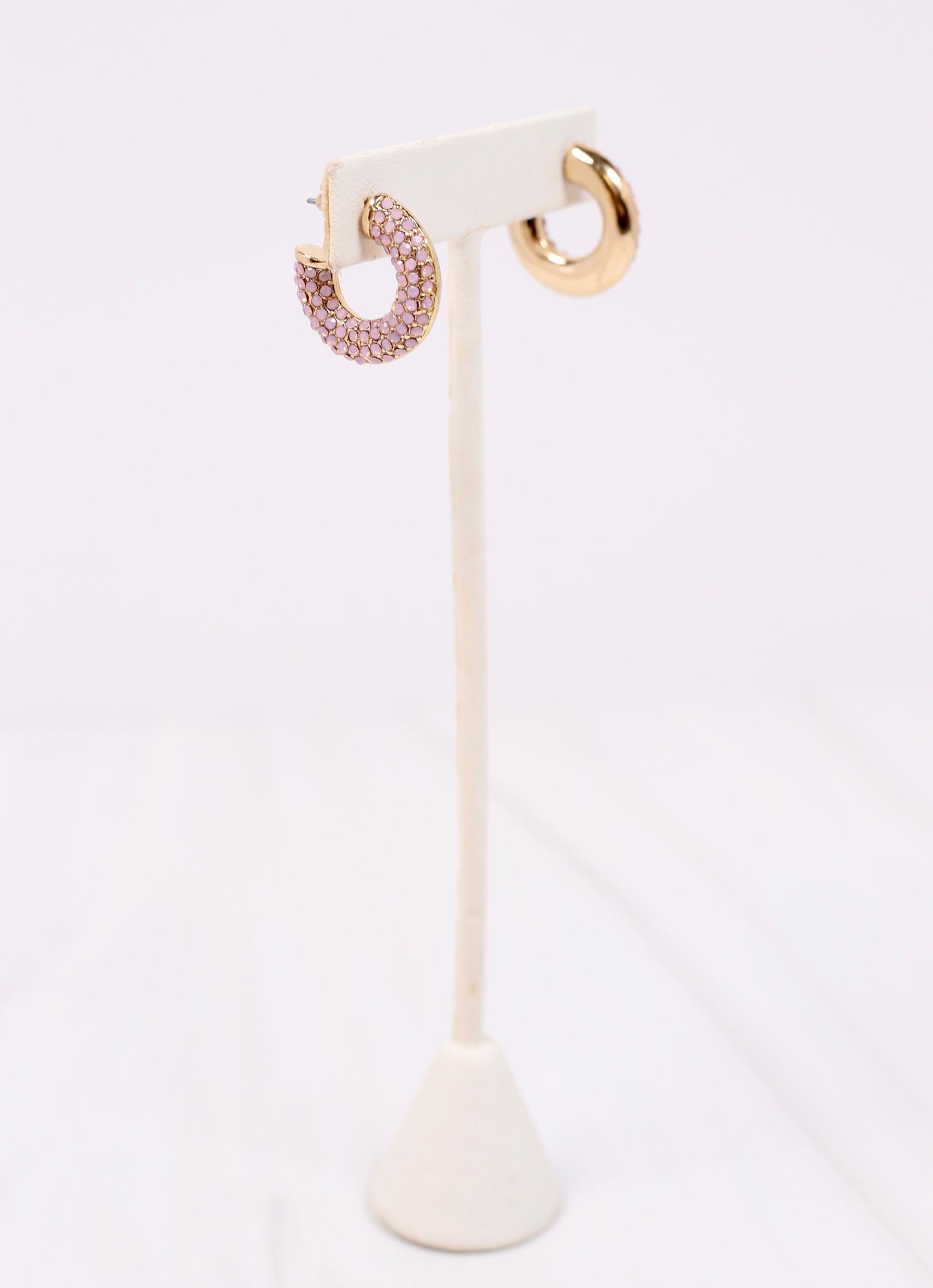 Colyen CZ Hoop Earring PINK OPAL