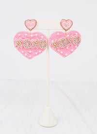XOXO Embellished Heart Earring LIGHT PINK