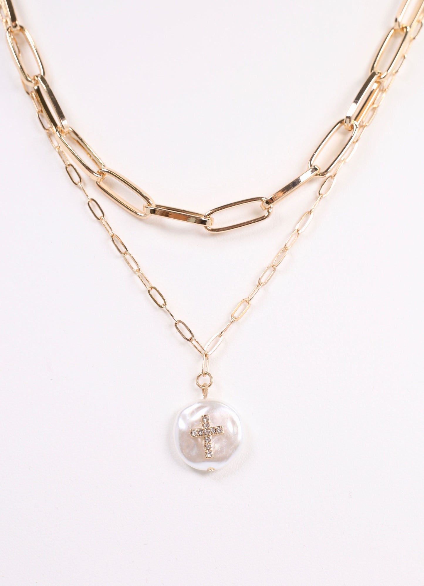 Windell Layered Necklace with Pearl GOLD