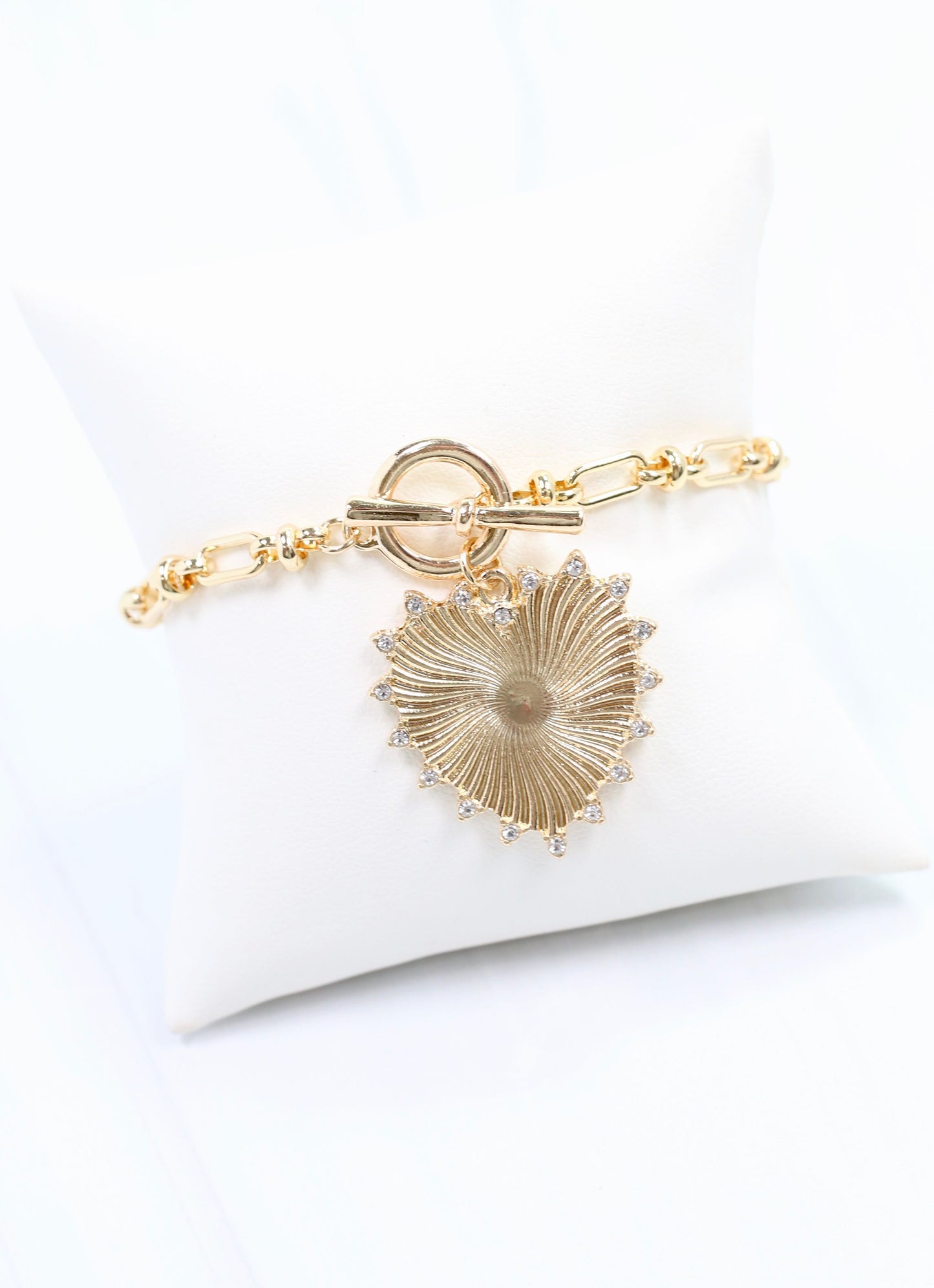 Loren Heart Charm Bracelet Gold