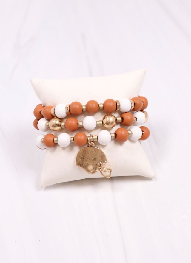 Darren Football Bracelet Set Burnt Orange