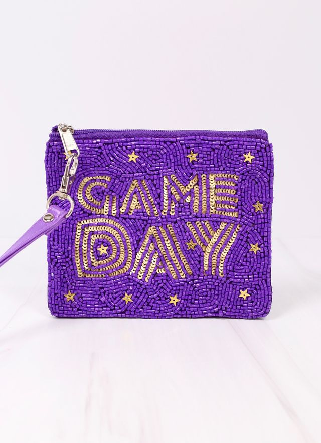 Game Day Star Wristlet PURPLE GOLD